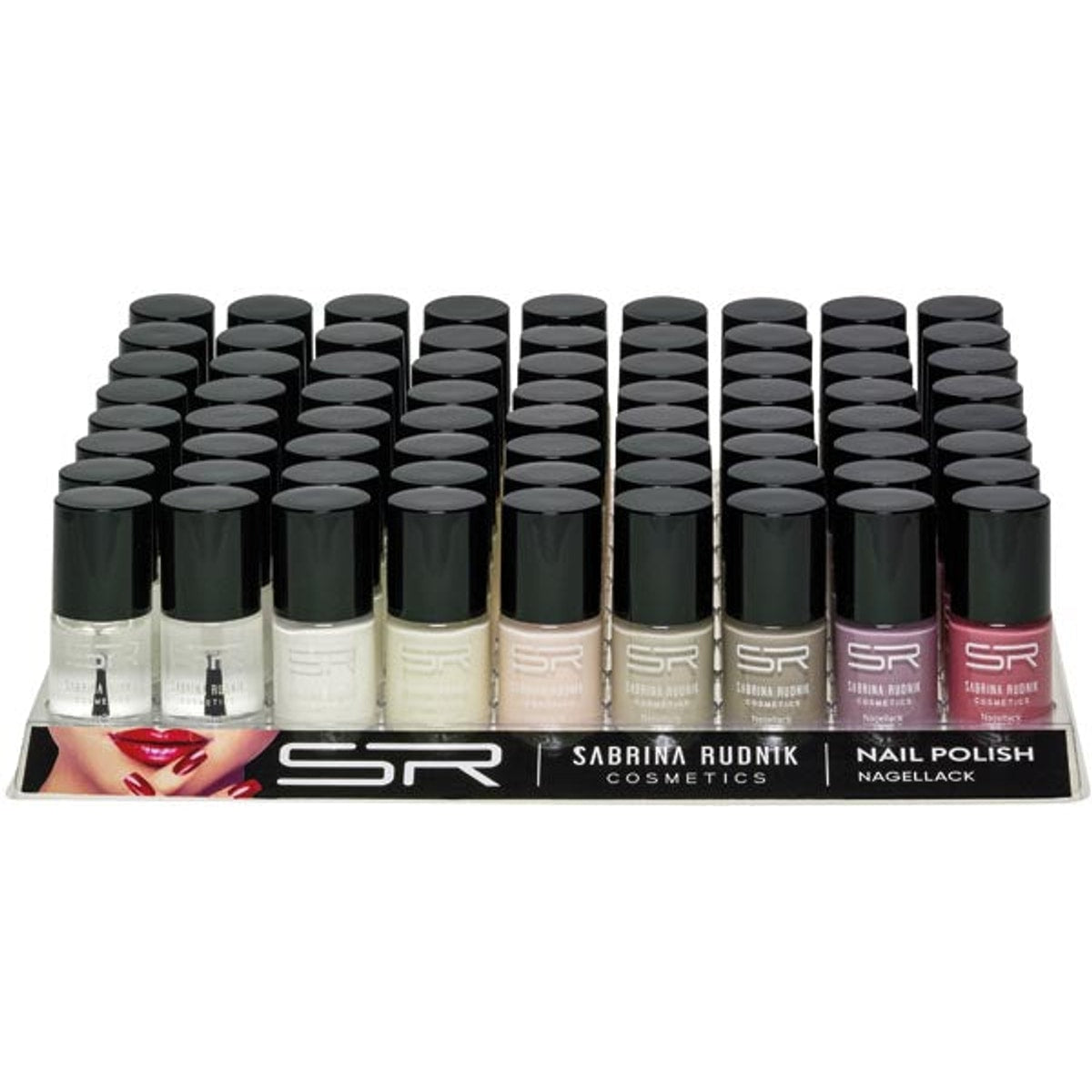 Vernis à ongles Sabrina Nude, boîte de 72 pièces, 12 ml
