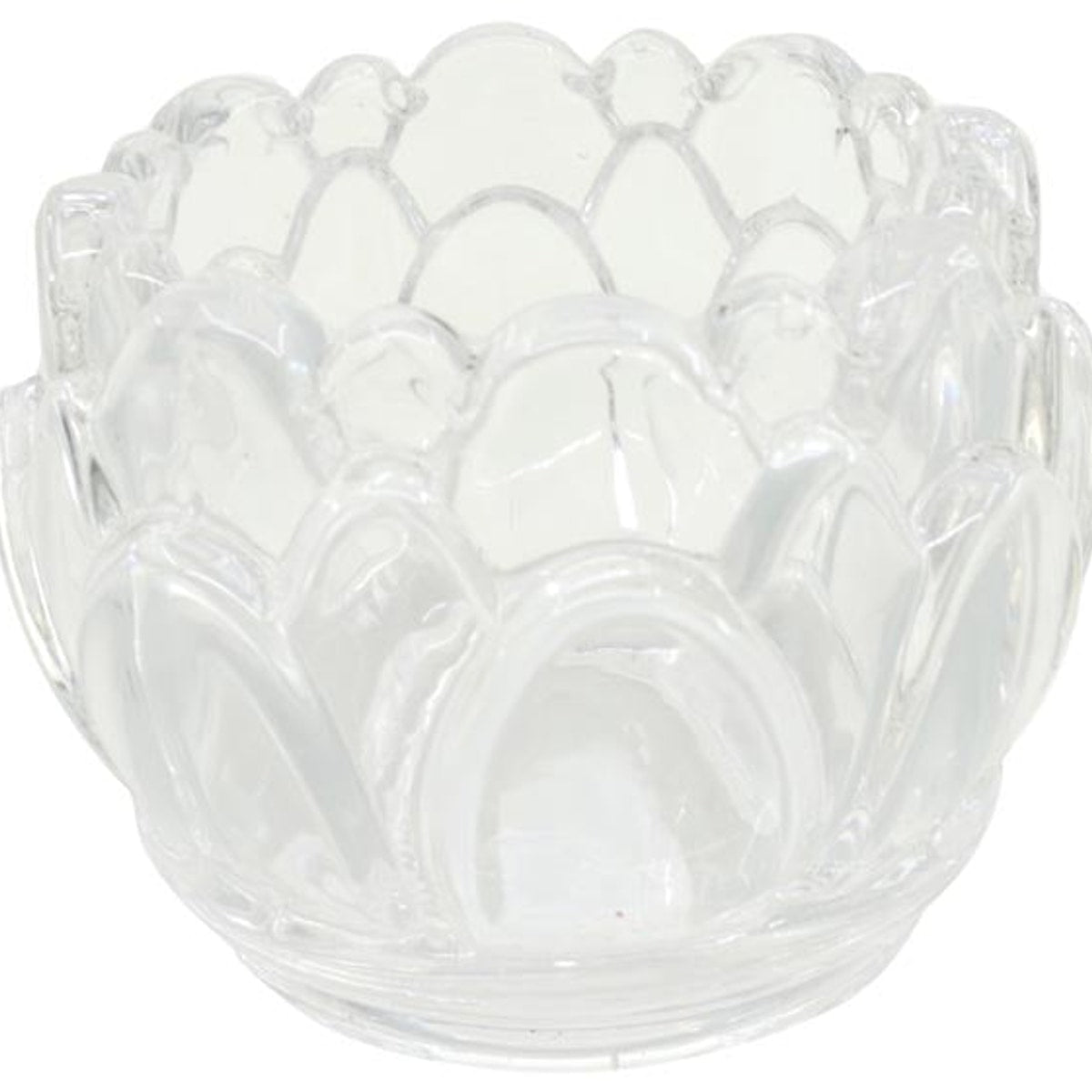 Porte-bougie chauffe-plat XL, en forme de fleur, 6,5 x 5 cm, en verre