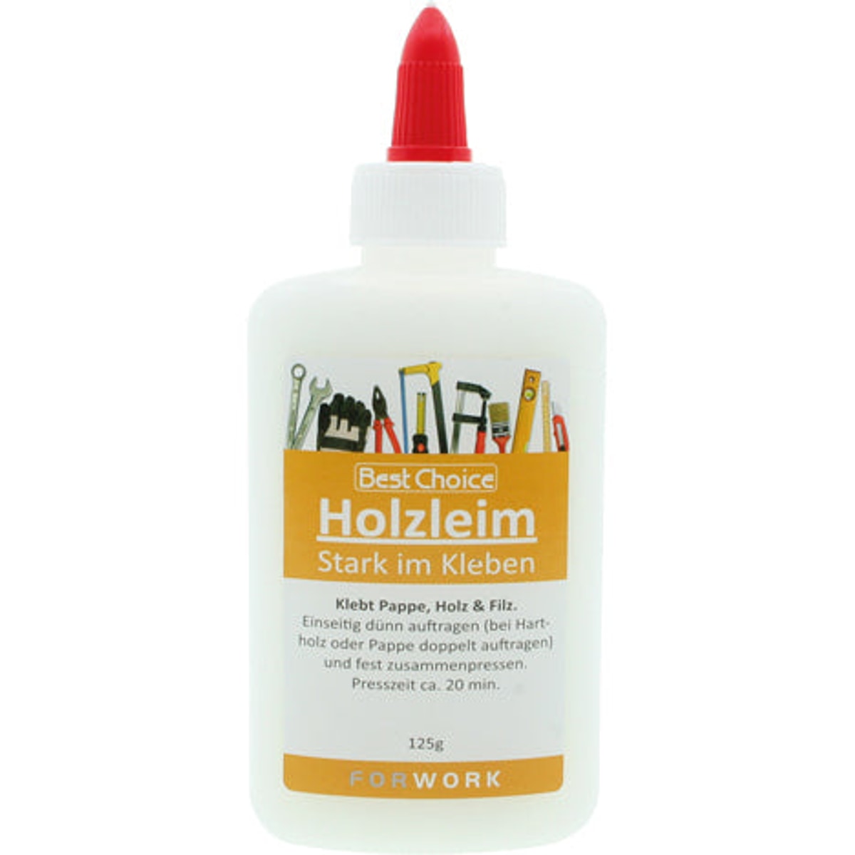 Colle 125 g pour bois, feutrine et carton en bouteille