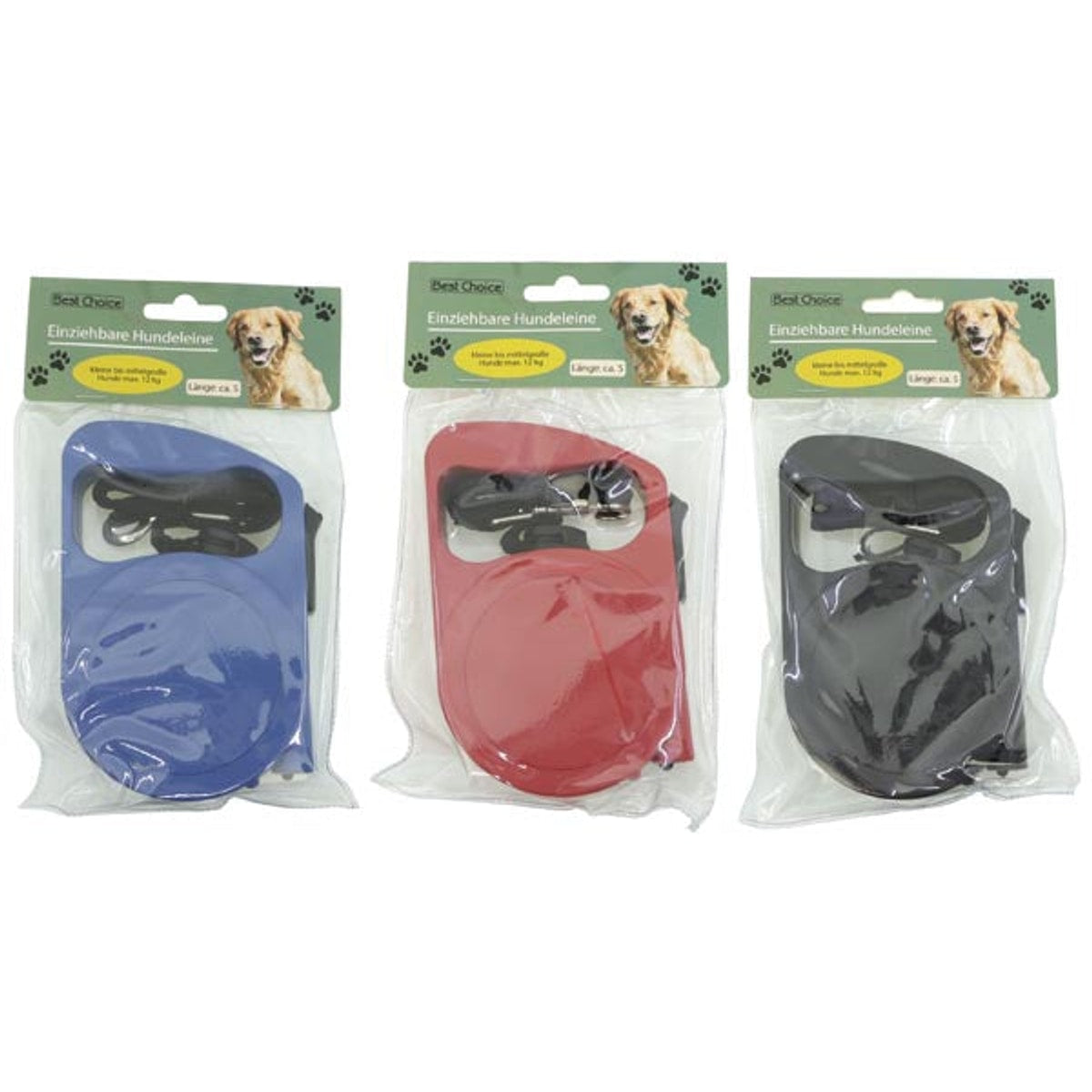 Laisse pour chien de 5 m en corde fine, 3 couleurs assorties