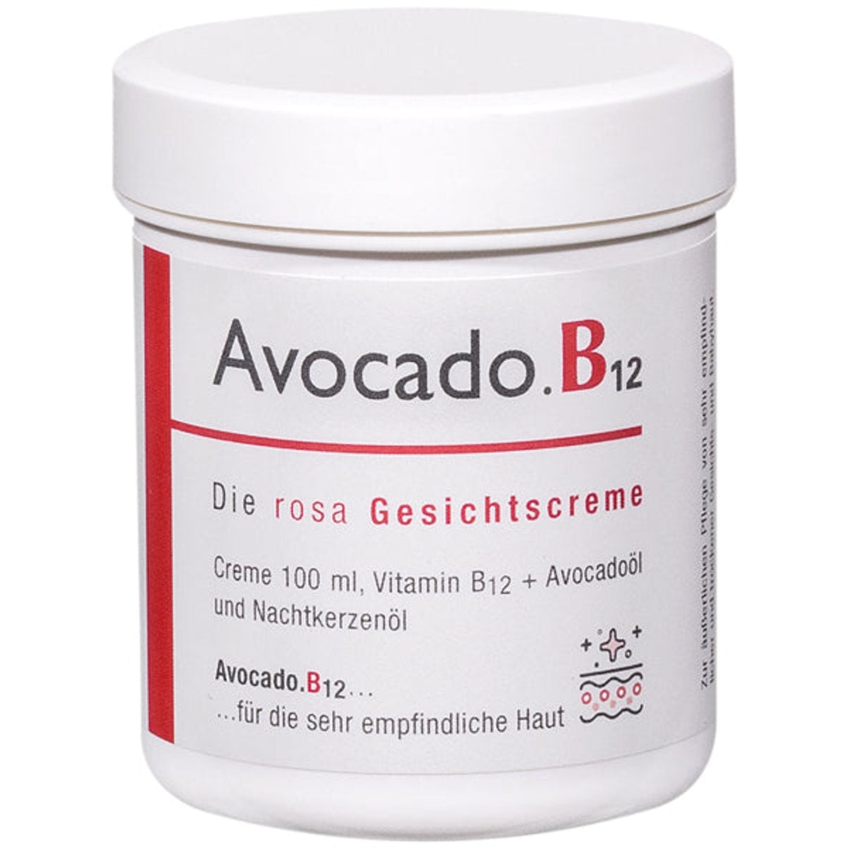Crème visage rose à l'avocat et à la vitamine B12 100 ml