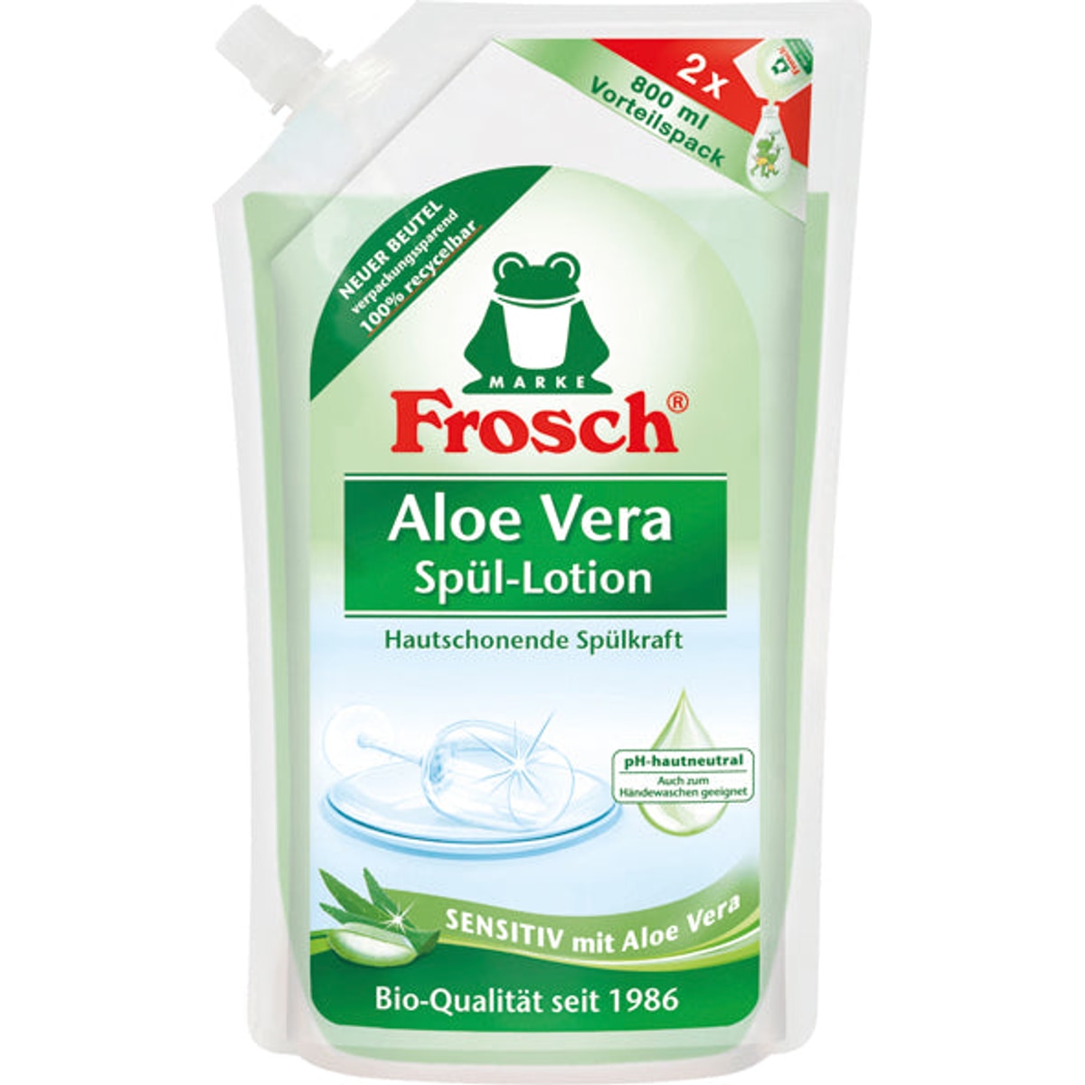 Recharge de liquide vaisselle Frosch à l'aloe vera 800 ml