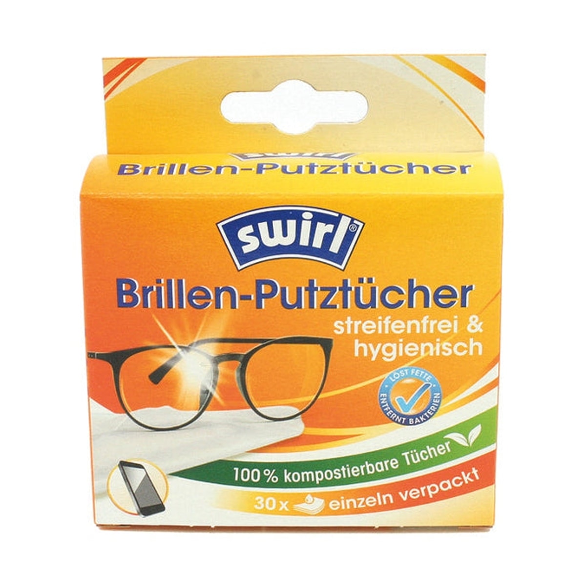 Lingettes nettoyantes pour lunettes Swirl, paquet de 30