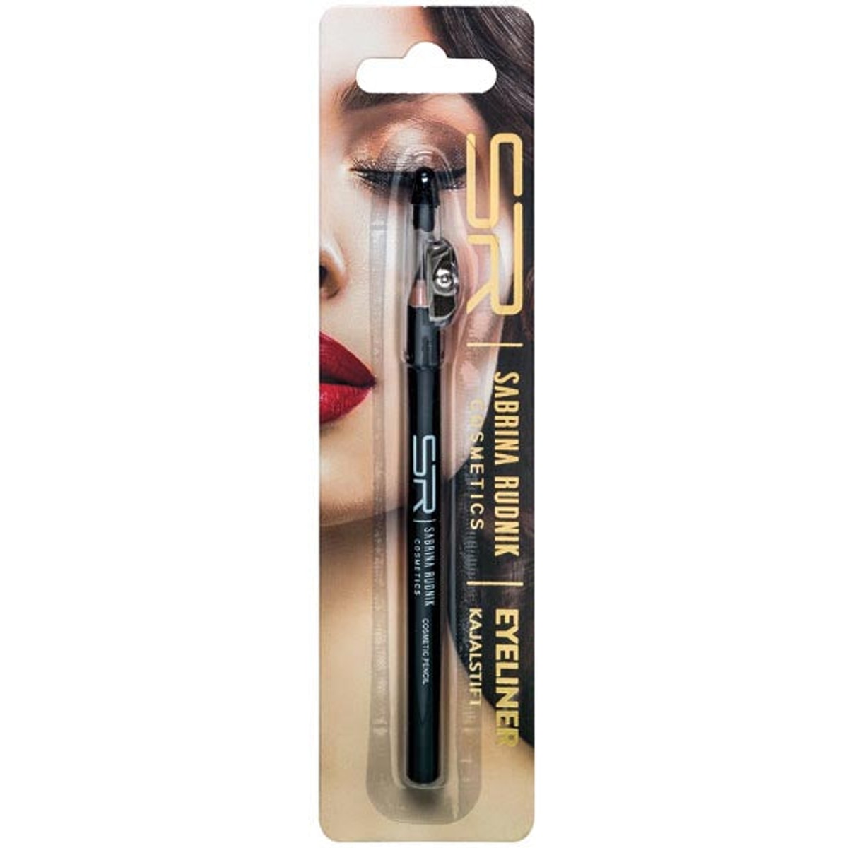 Crayon eyeliner noir cosmétique, 14 cm, sous blister