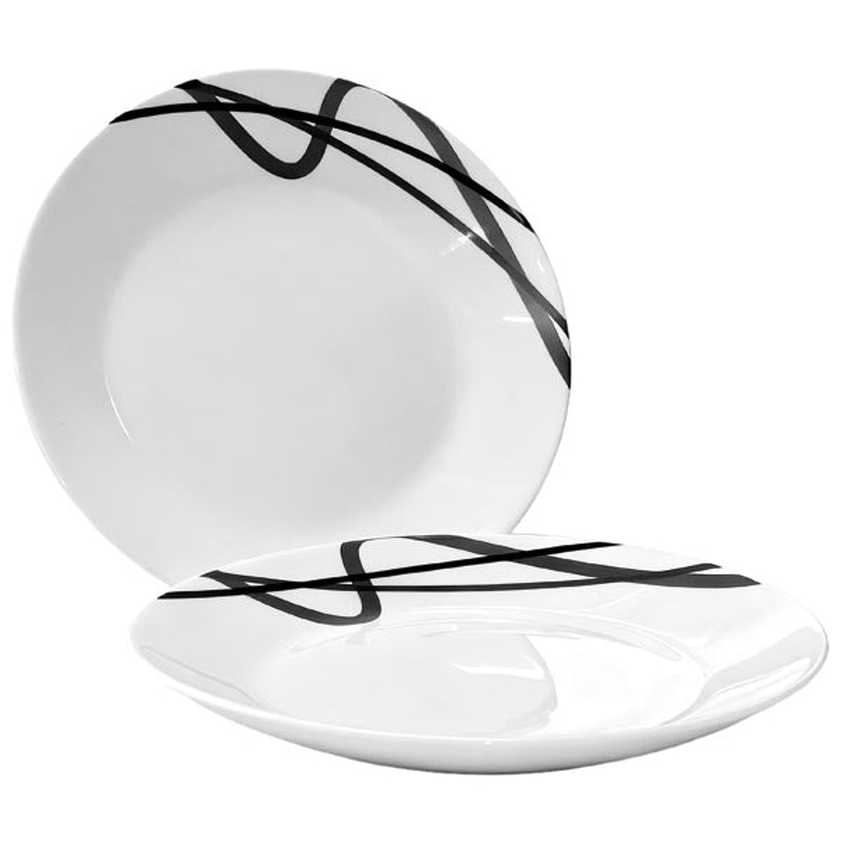 Petite assiette Opal 17,9 cm blanche, décor noir