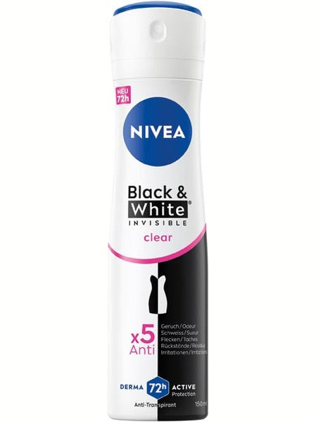 Déodorant spray Nivea 150 ml Noir et Blanc Invisible Transparent