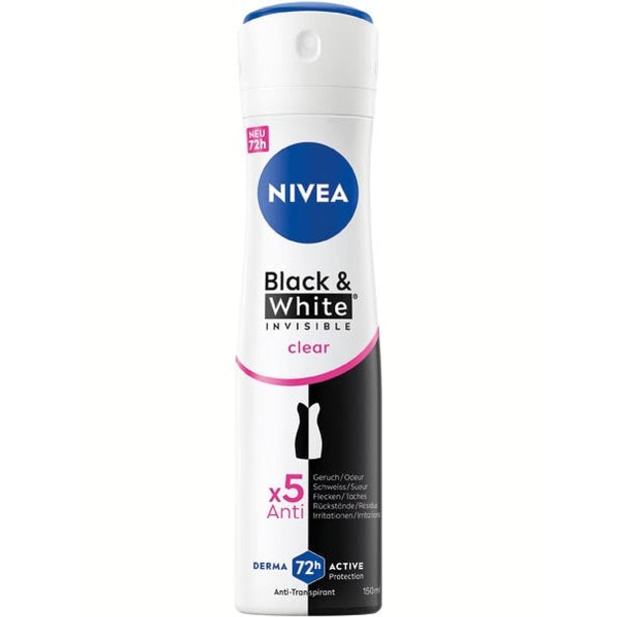 Déodorant spray Nivea 150 ml Noir et Blanc Invisible Transparent