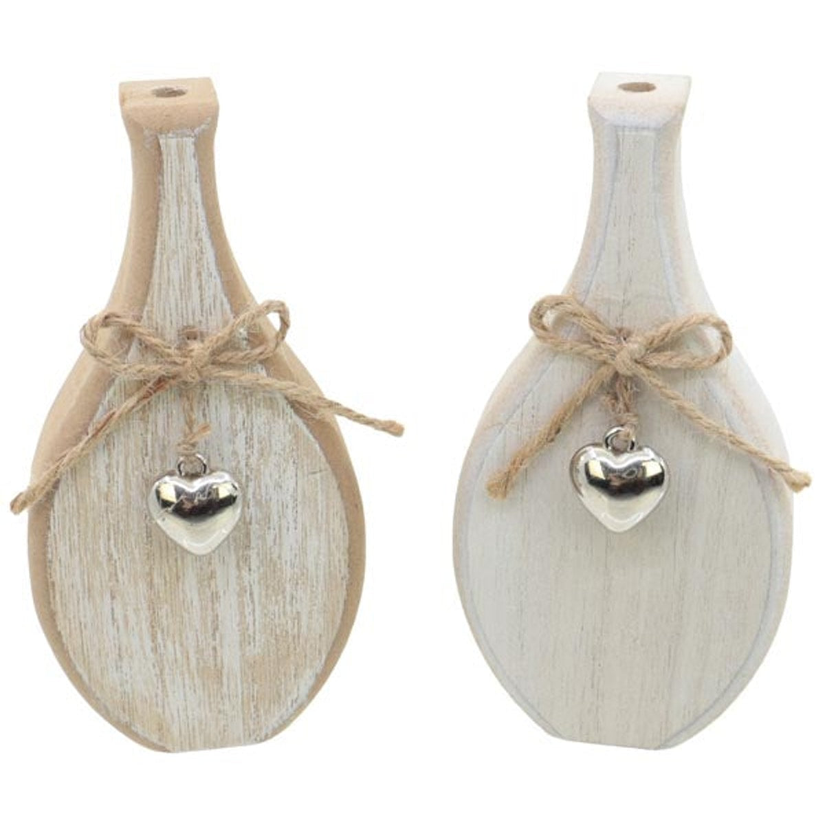 Vase décoratif en bois en forme de cœur, 6 x 1,8 x 12 cm