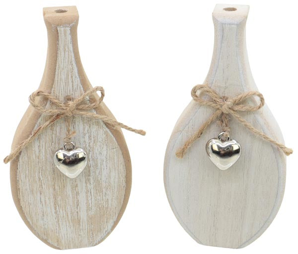 Vase décoratif en bois en forme de cœur, 6 x 1,8 x 12 cm