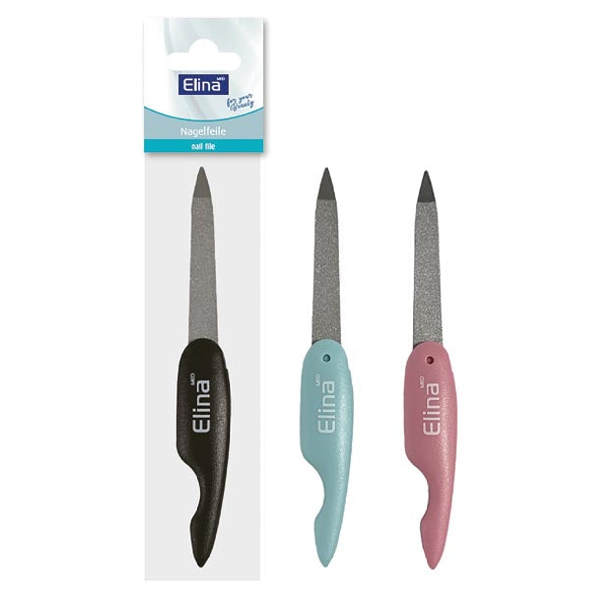 Lime à ongles pliable Elina, 13,5 cm, sous sachet cellophane
