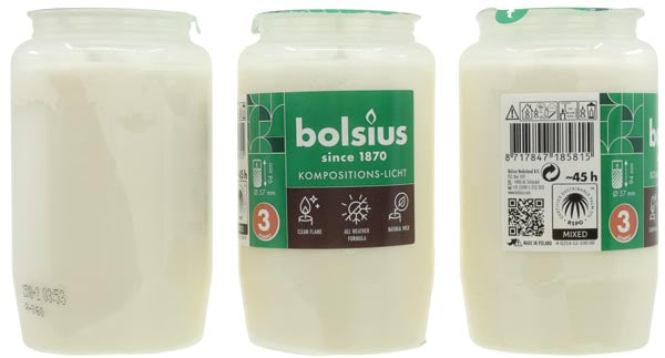 Lampe à huile pour bougie tombale T3 blanche sans couvercle 9,4 x 5,7 cm