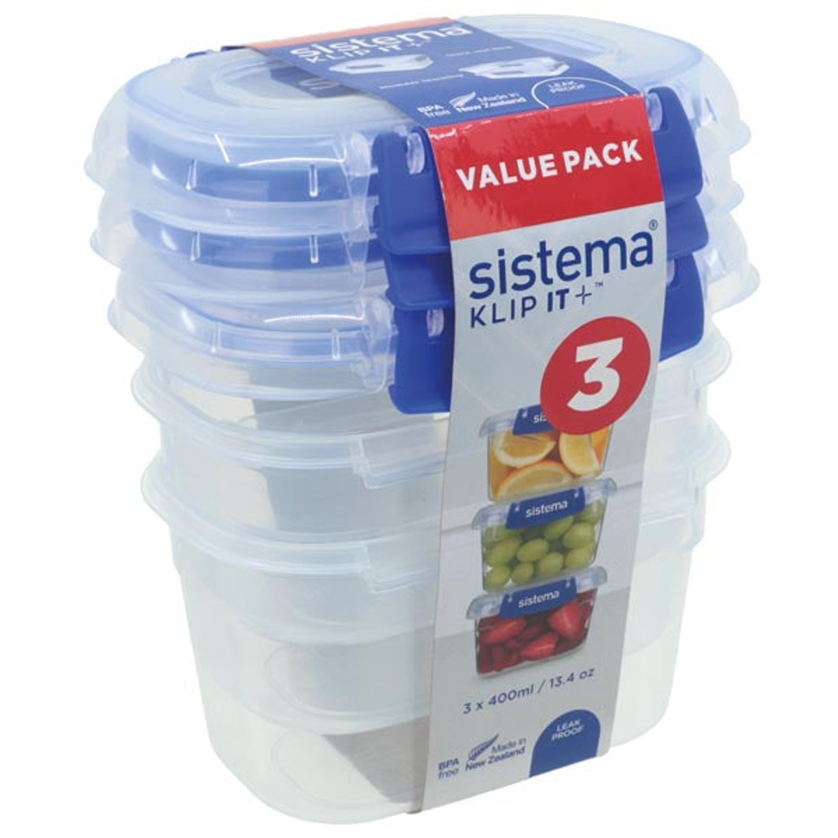 Système KLIP IT+ Ensemble de 3 boîtes de conservation alimentaire de 400 ml