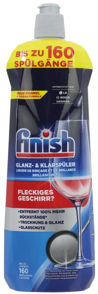 Lustrant et liquide de rinçage Finish Brillance & Rinçage, format XL 800 ml, 160