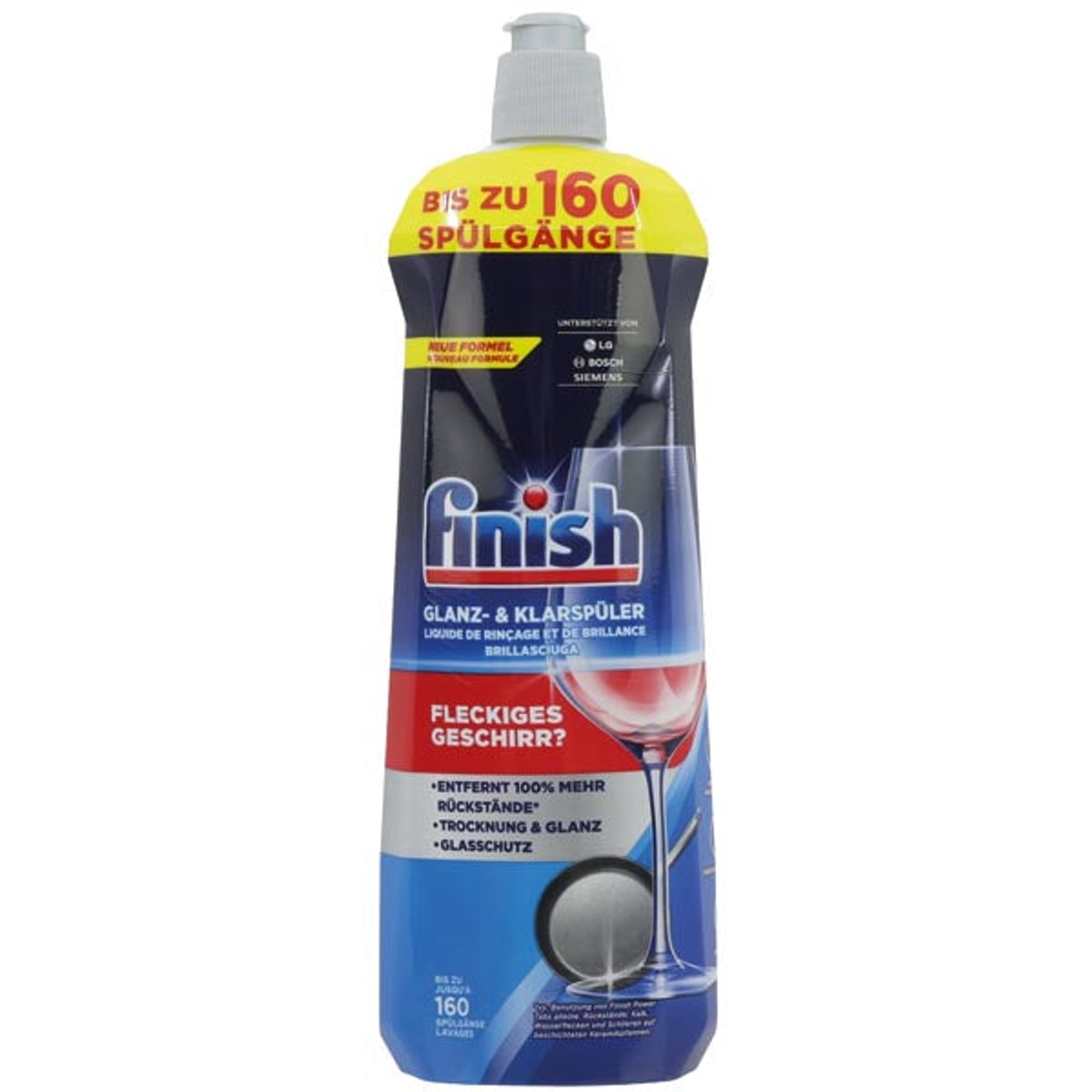 Lustrant et liquide de rinçage Finish Brillance & Rinçage, format XL 800 ml, 160