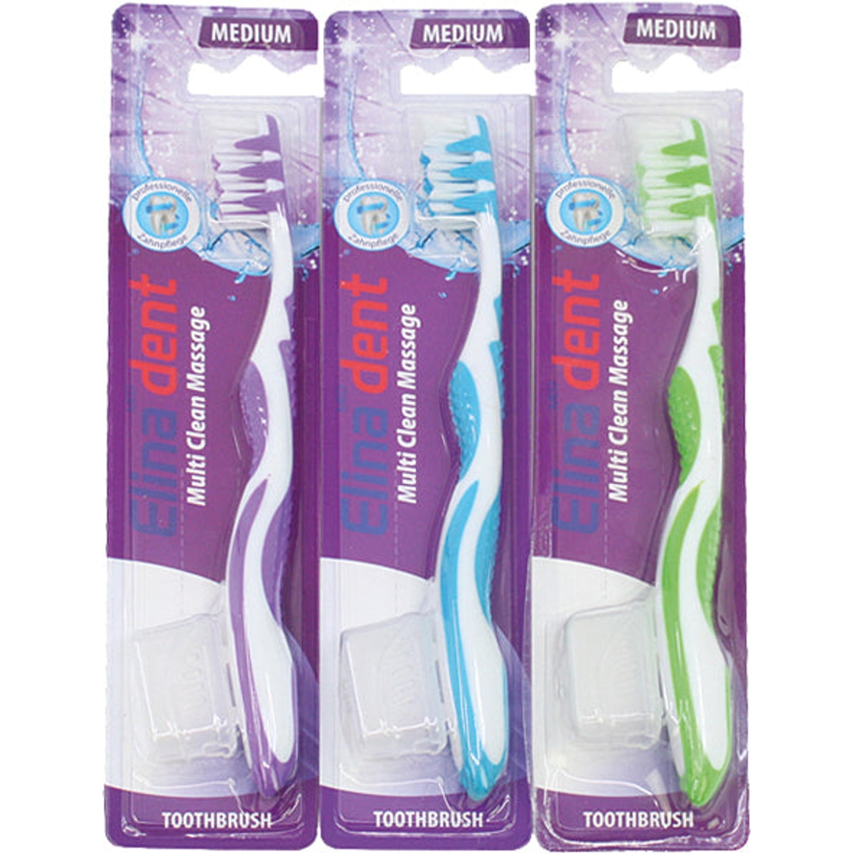 Brosse à dents de massage Elina Multi Clean (1 paquet) 18,5 cm