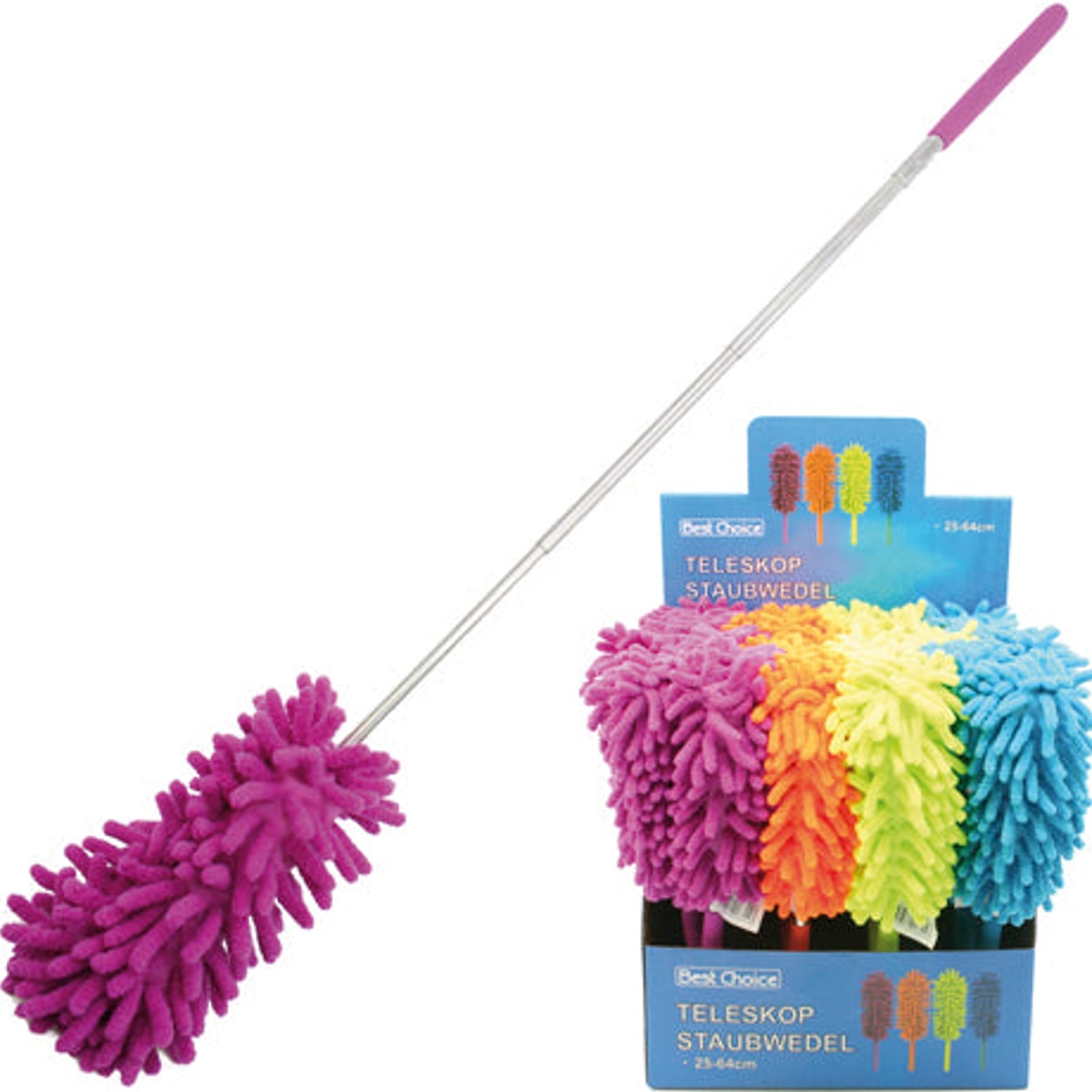 Plumeau de luxe en chenille avec manche télescopique 27-75 cm