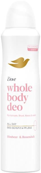 Déodorant Dove pour le corps entier en spray 150 ml, parfum framboise et rose