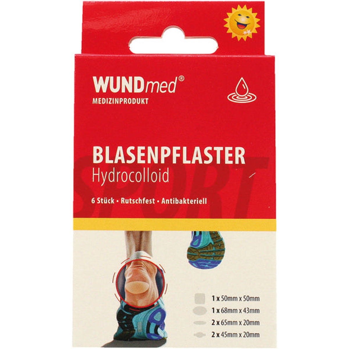 Pansement pour plaies, sparadrap anti-ampoules, hydrocolloïde, 6 pièces