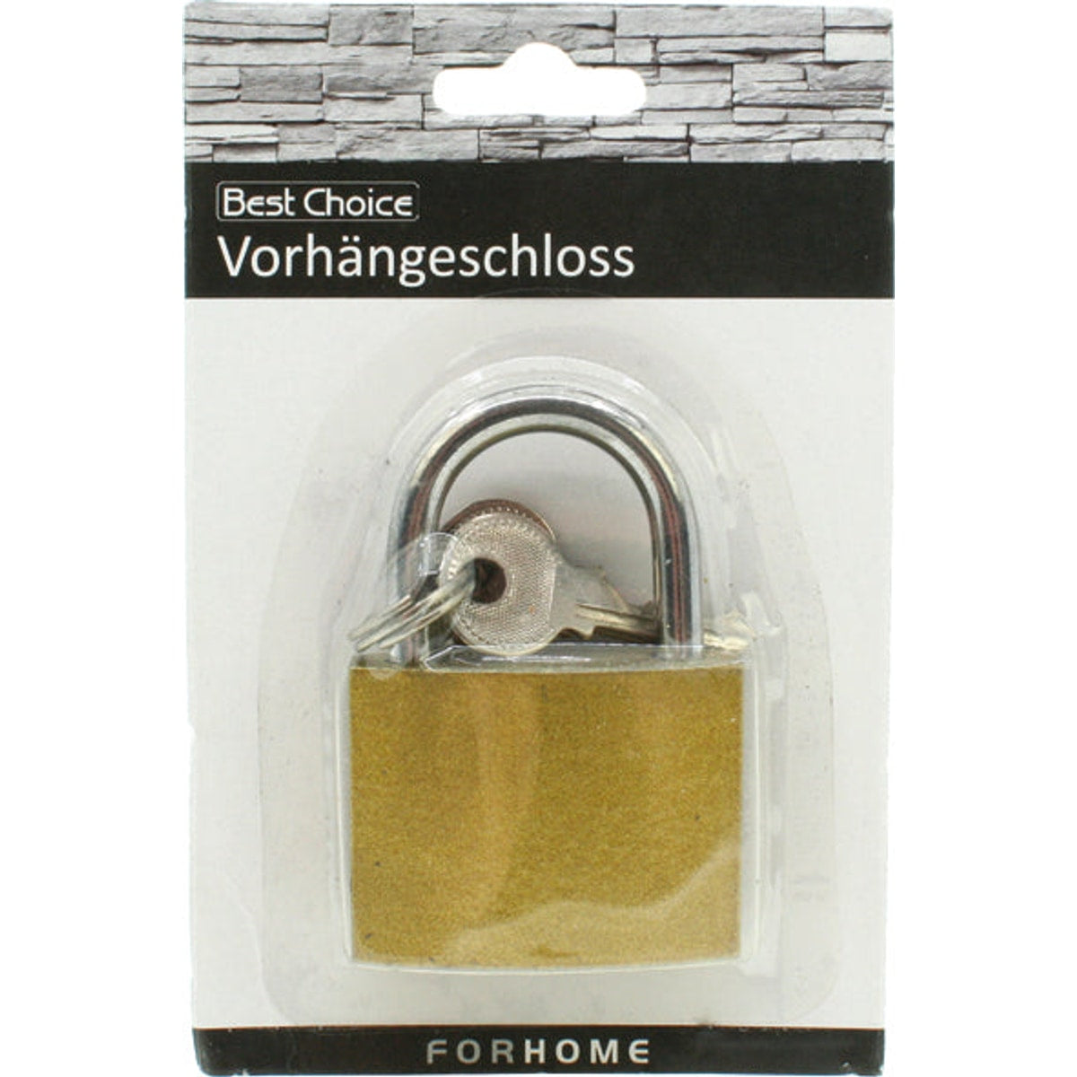 Cadenas en laiton, 4,5 x 6,5 cm, sur carte