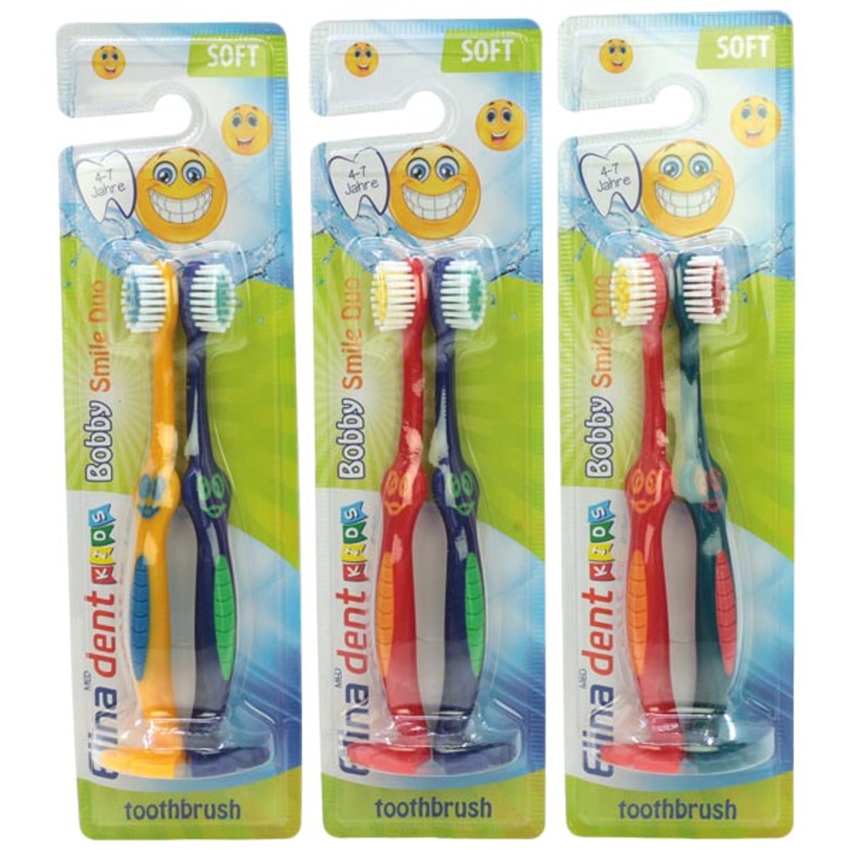 Ensemble de 2 brosses à dents Elina pour enfants avec support.