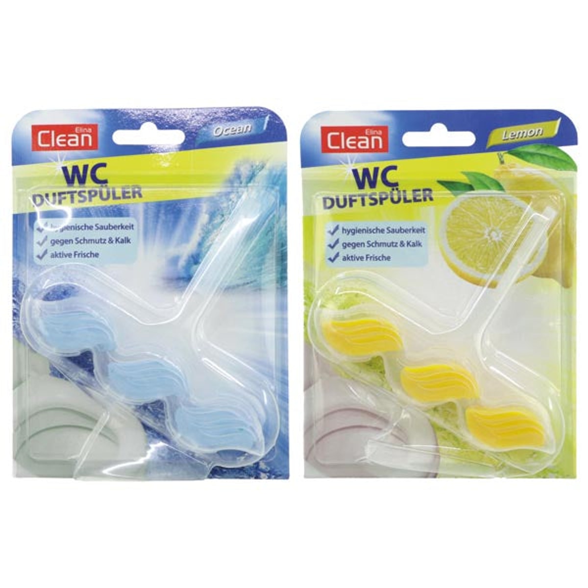 Désodorisant pour toilettes CLEAN 39g 2f. Fraîcheur océanique et citron