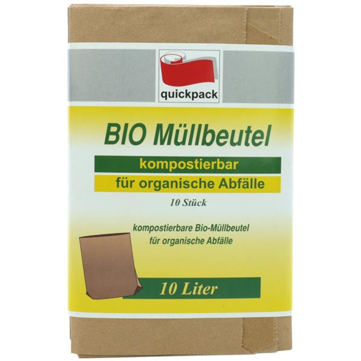 Sacs poubelle en papier pour déchets organiques, 10 l, lot de 10