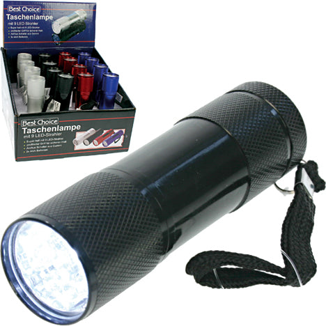 Lampe torche projecteur 9 LED 9 cm sans pile i.Dis.