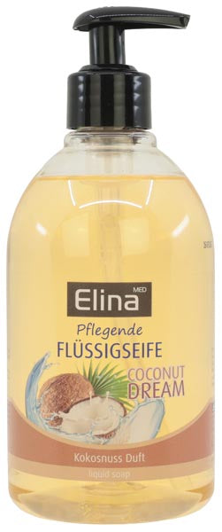 Savon liquide Elina 500 ml à la noix de coco avec distributeur