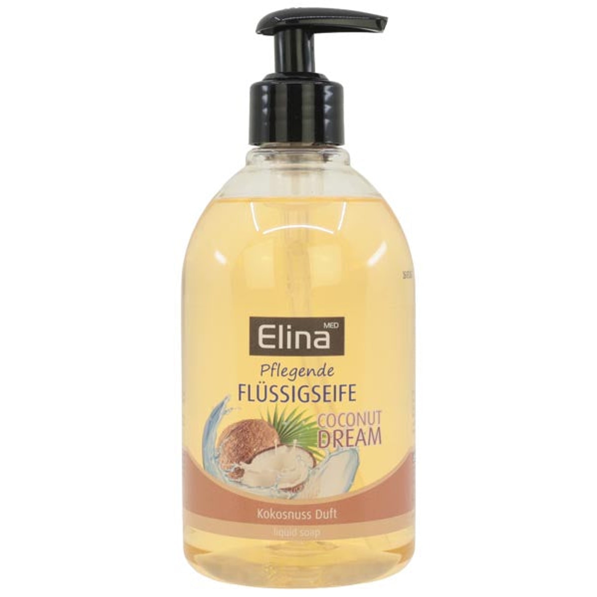Savon liquide Elina 500 ml à la noix de coco avec distributeur