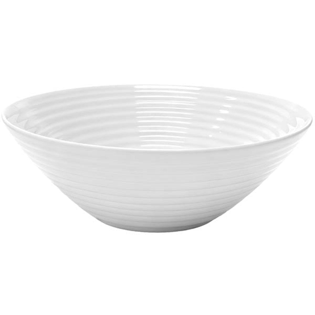 Bol en opale, grand modèle, 16 cm, blanc à relief cannelé