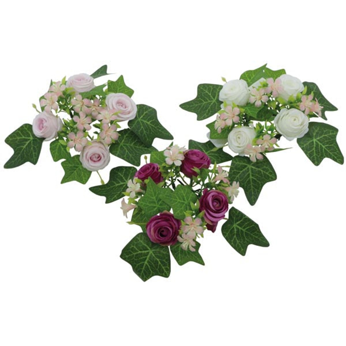 Couronne de fleurs avec des roses, environ 25 cm