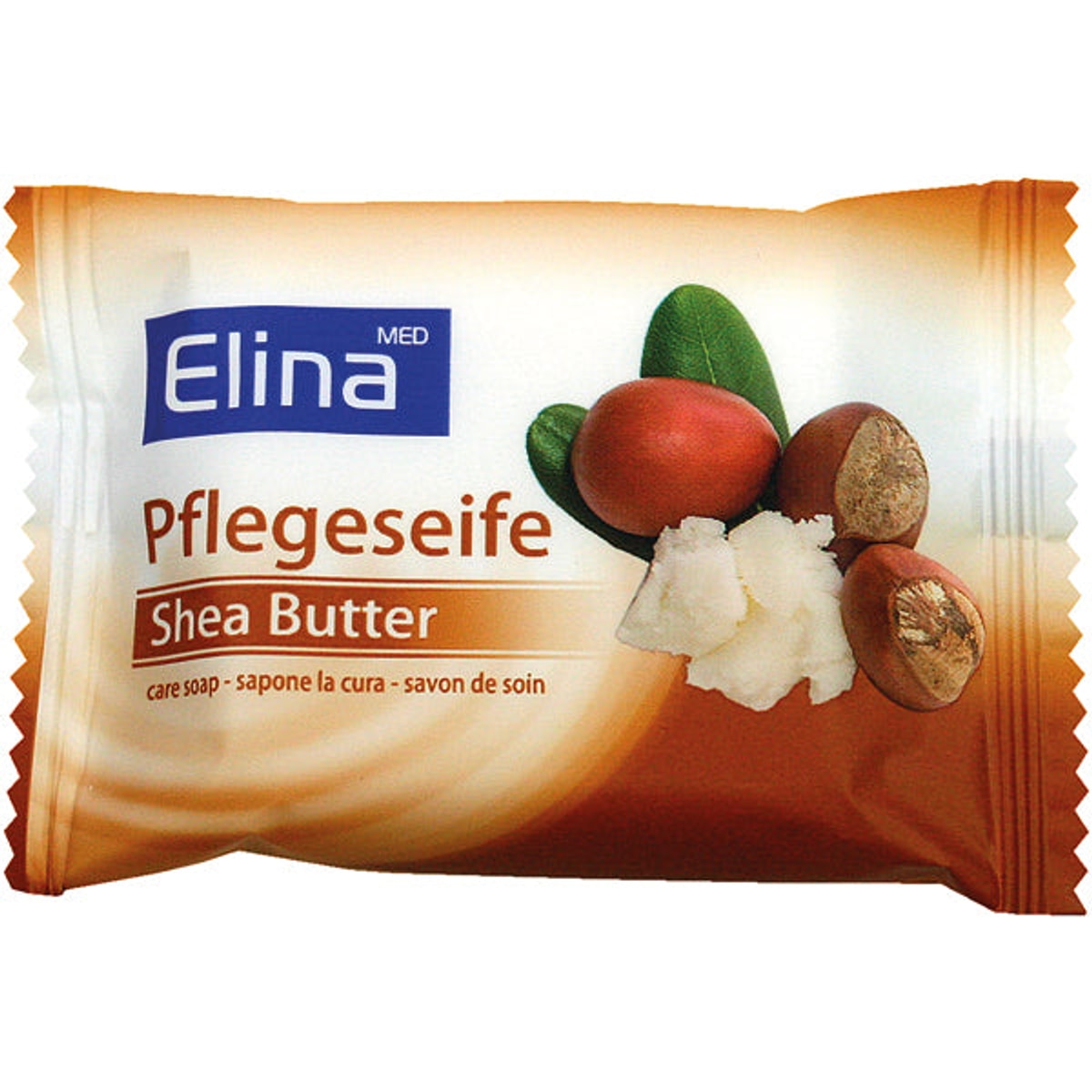 Savon au beurre de karité Elina, barre de 25 g sous emballage aluminium