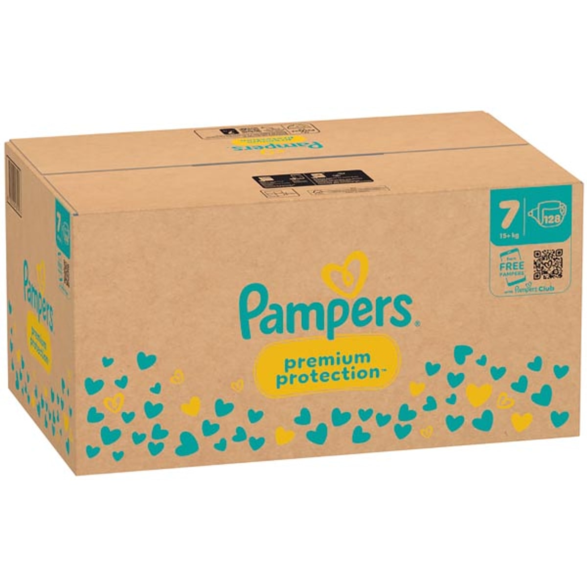 Pampers Premium Protect. Taille 7 (15+ kg) XL, 128 pièces