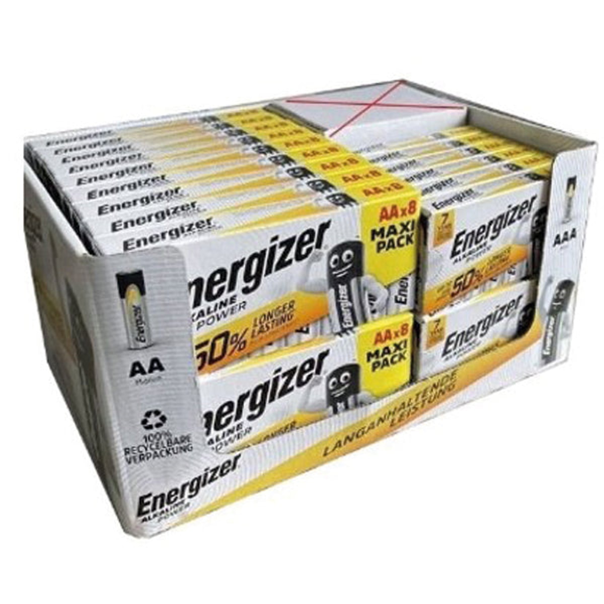 Pile ENERGIZER 8 alcaline puissance 30 mélange