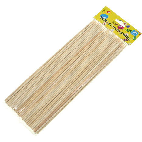 Brochettes de cuisine en bois, style années 1980, 25 cm de long
