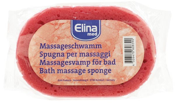 Éponge de massage env. 14 x 9 x 4,5 cm, 4 couleurs sous emballage cellophane