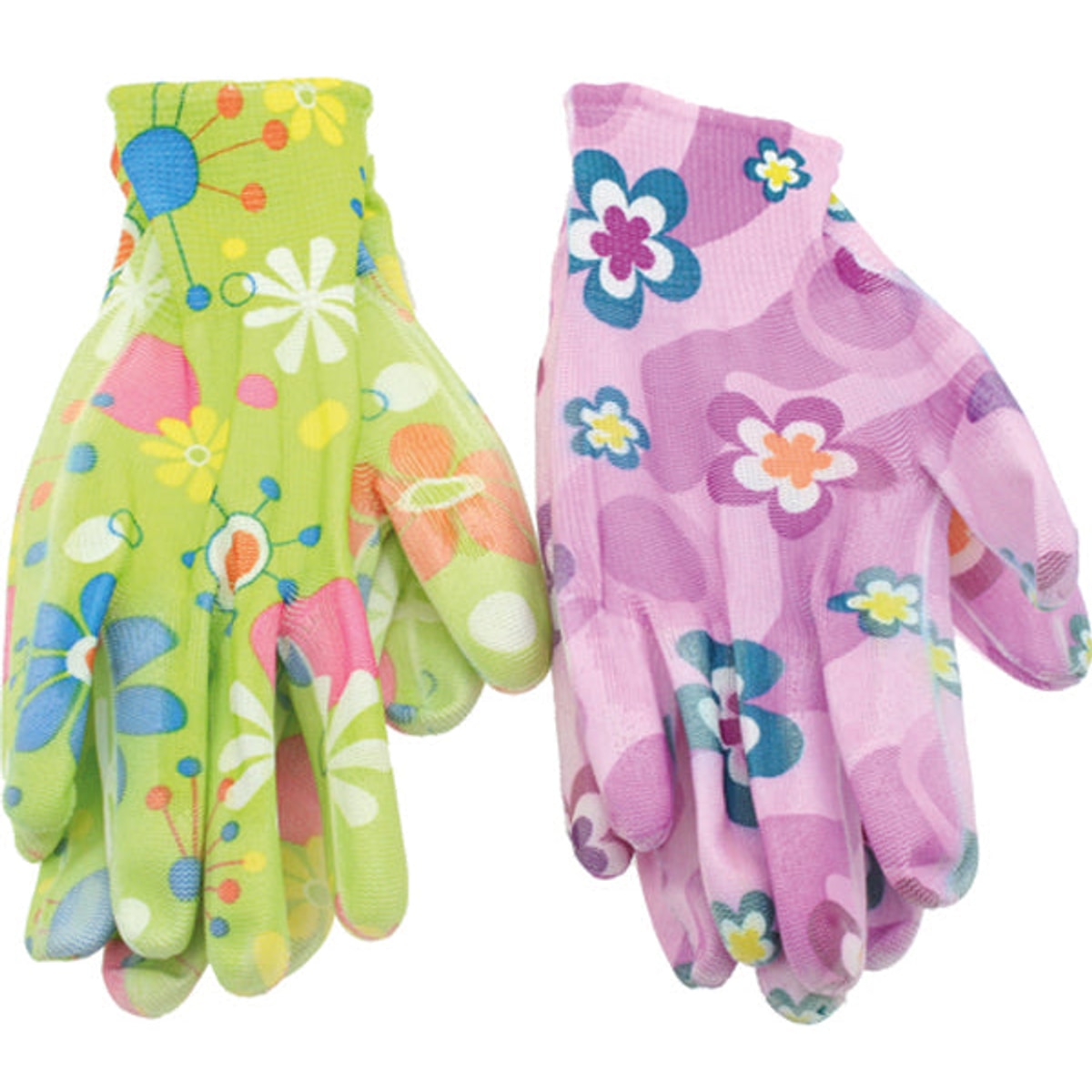 Gants de jardinage pour femmes, polyester/PU, assortis en 2 directions.
