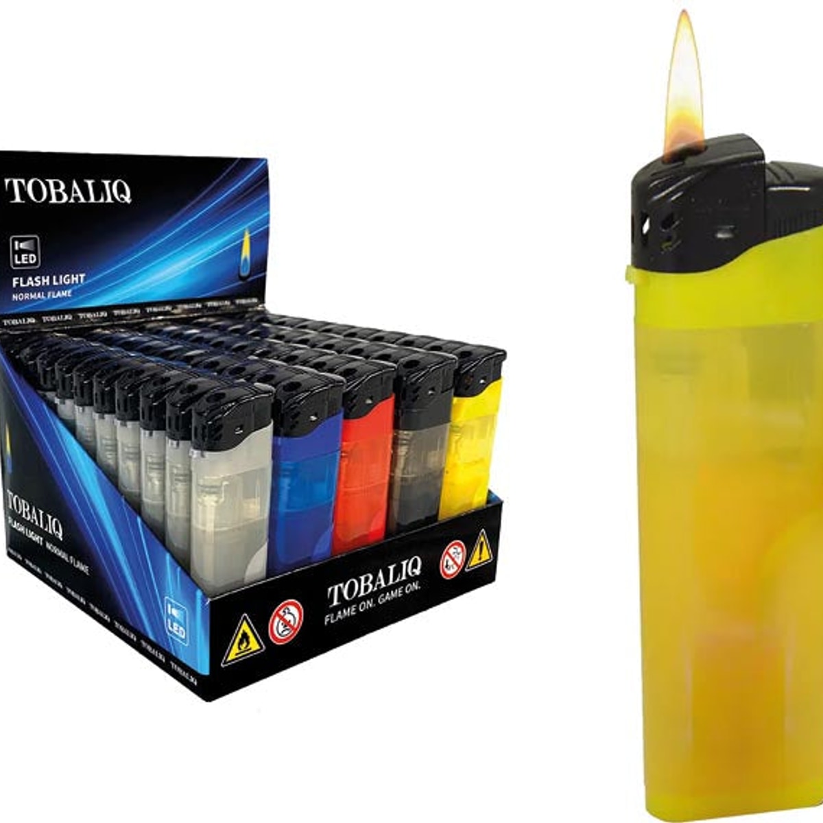 Briquet électrique avec lampe LED, affichage de 50 unités.