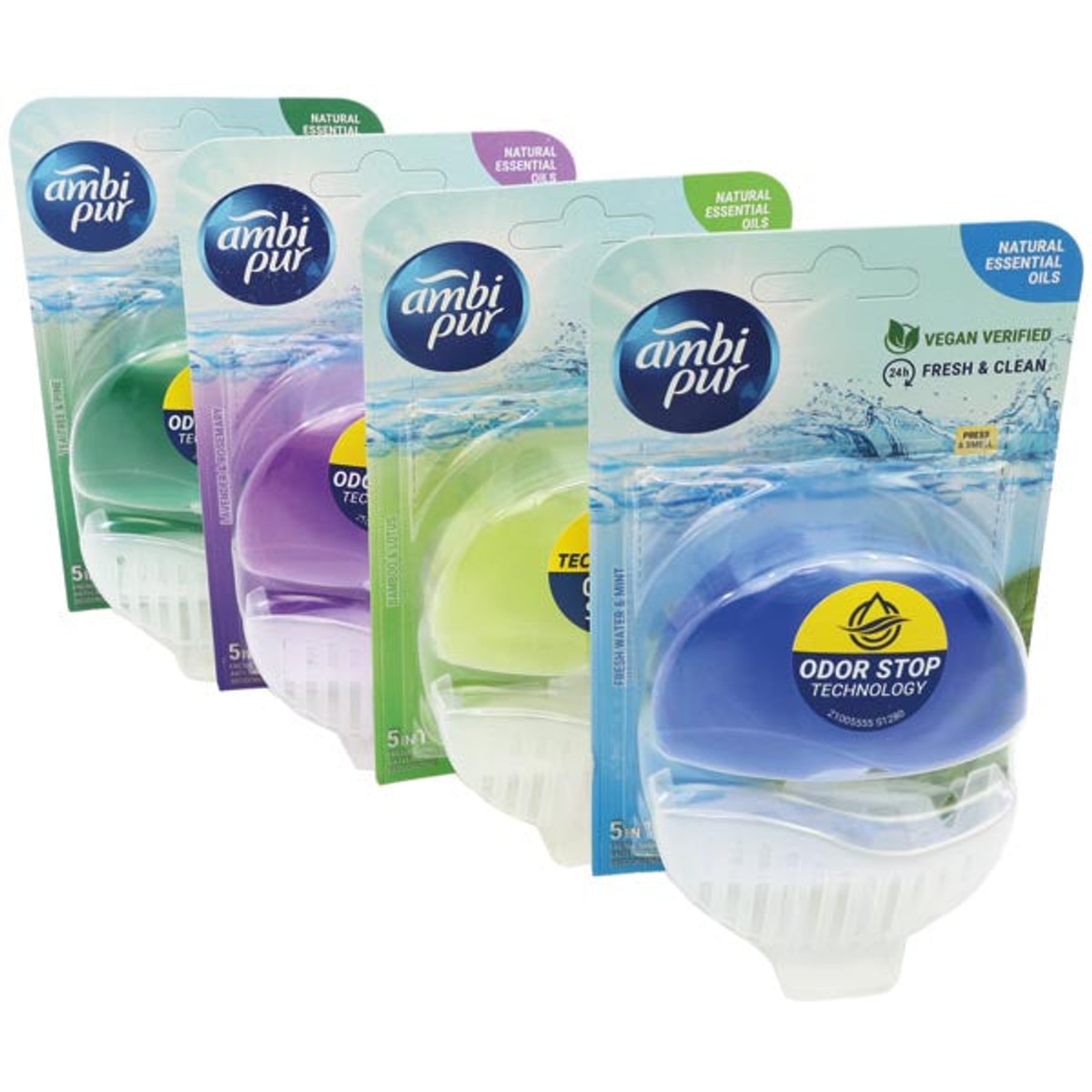 Désodorisant pour cuvette de toilettes Ambi Pur, 55 ml, 4 couleurs assorties
