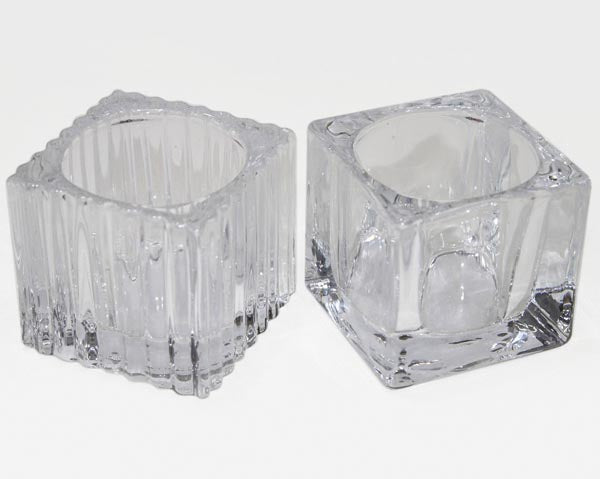 Porte-bougie chauffe-plat 5,0 x 5,0 x 4,5 cm en verre de qualité supérieure