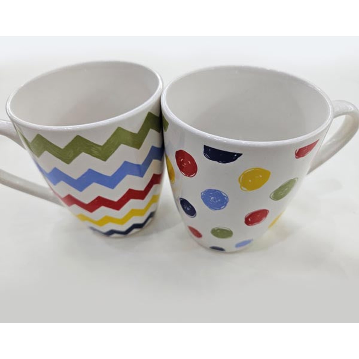 Mug à café à pois et rayures assortis, 310 ml, 10,5 x 8,5 cm
