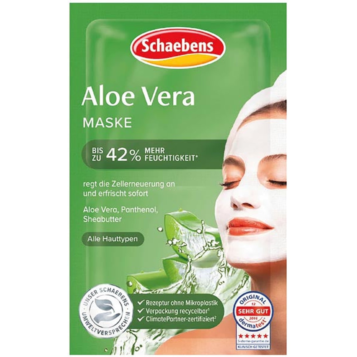 Masque visage à l'aloe vera Schaebens 2 x 5 ml