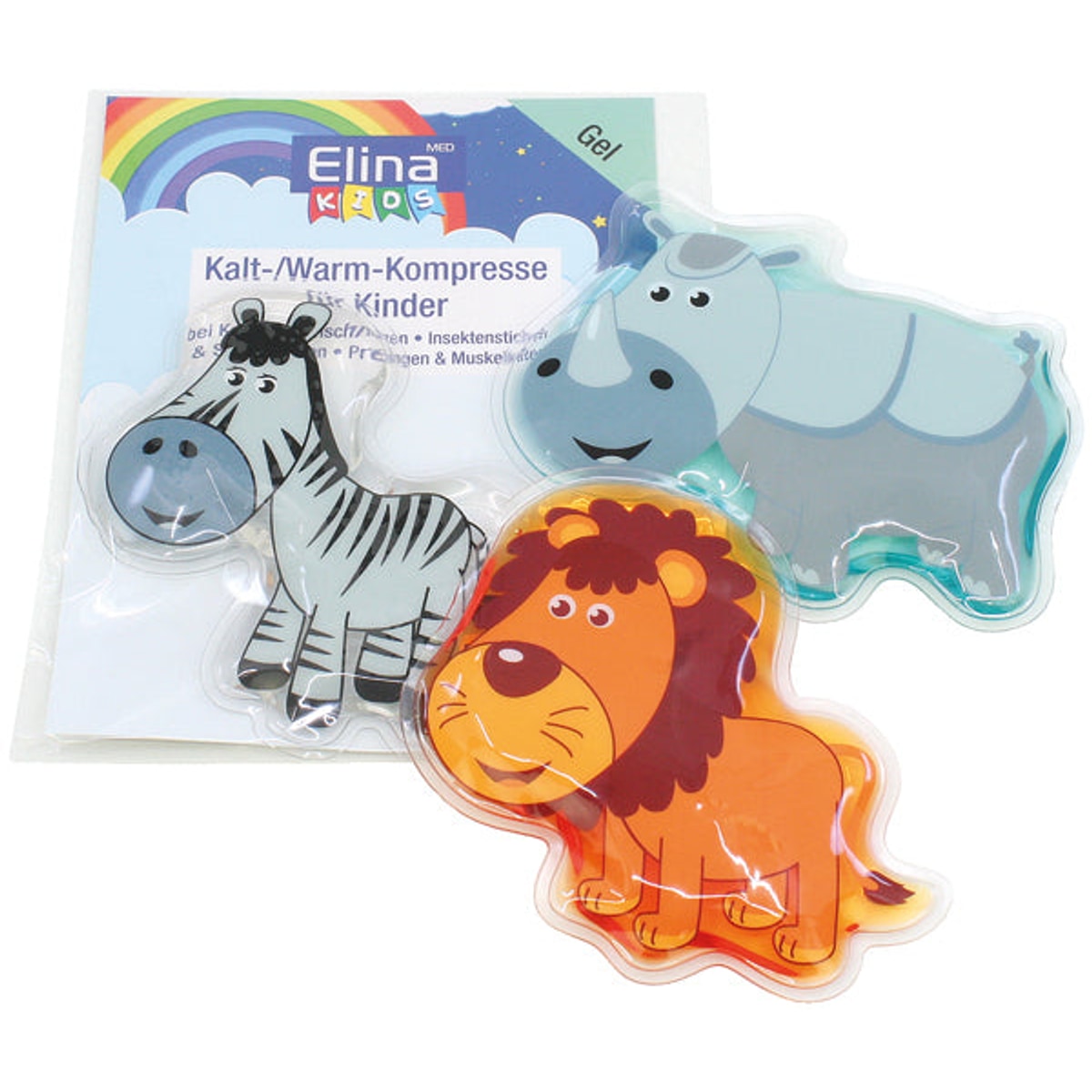Compresses de gel pour enfants, froides/chaudes, 3 variétés assorties