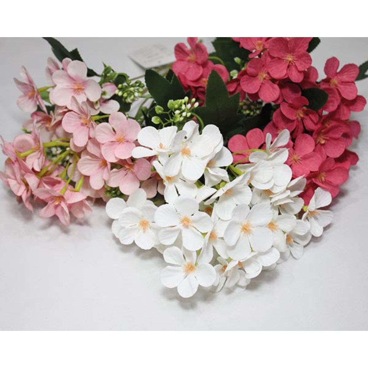 Bouquet d'hortensias, 5 branches + 30 fleurs, 33 cm