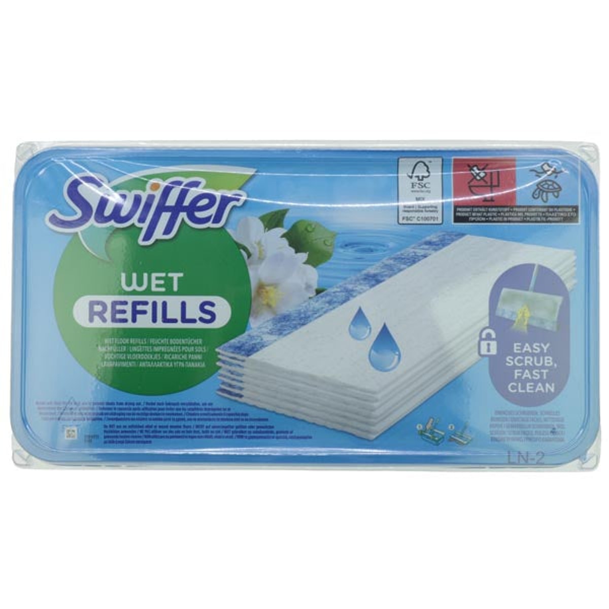 Lingettes humides Swiffer NF, paquet de 24, fraîcheur matinale