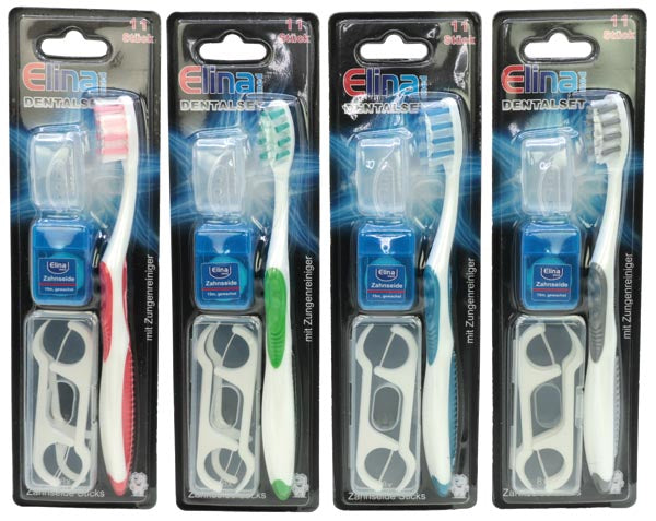 Ensemble de brosses à dents dentaires Elina, 11 pièces, sous blister