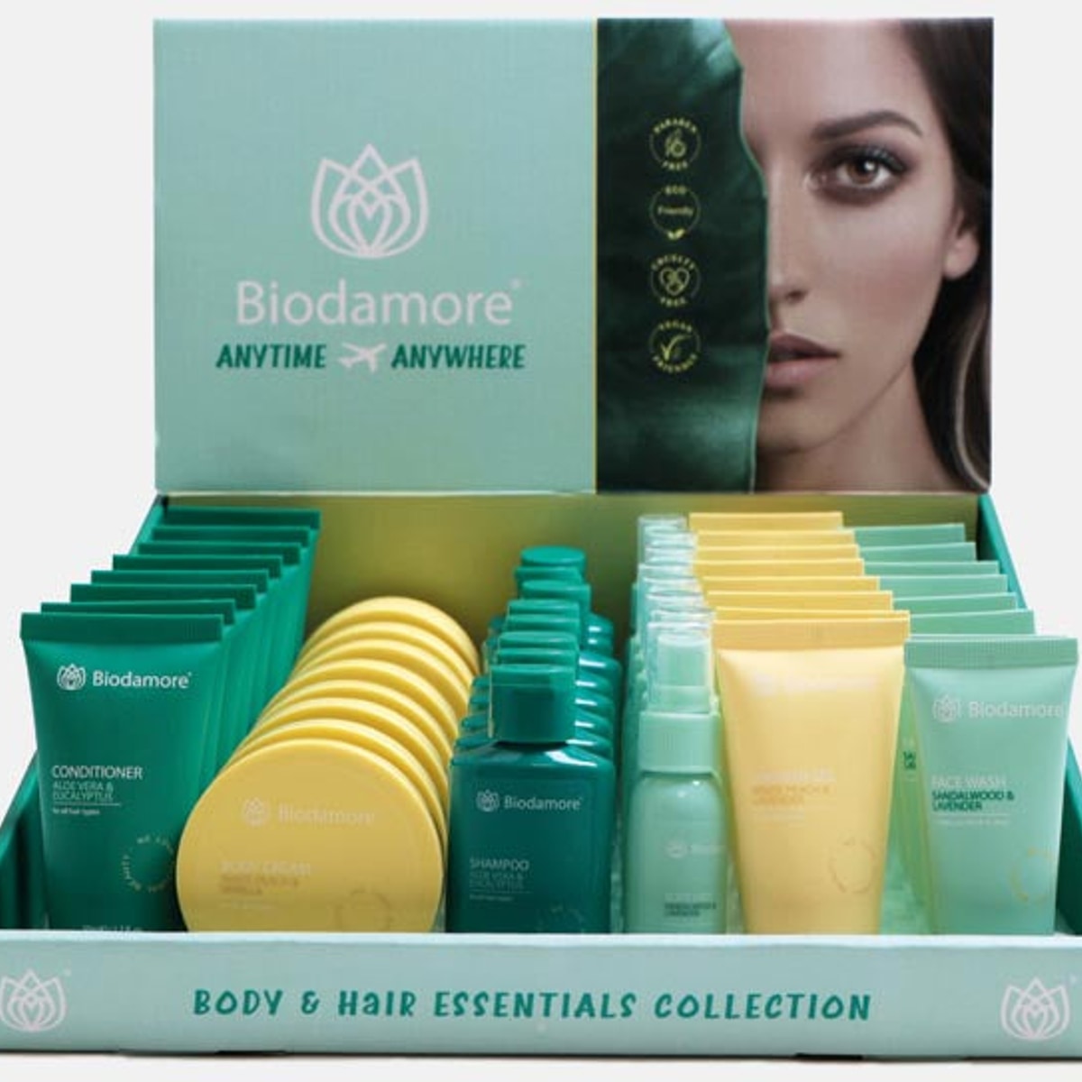 Mini-cosmétiques de voyage Biodamore, assortiment de 6 pièces