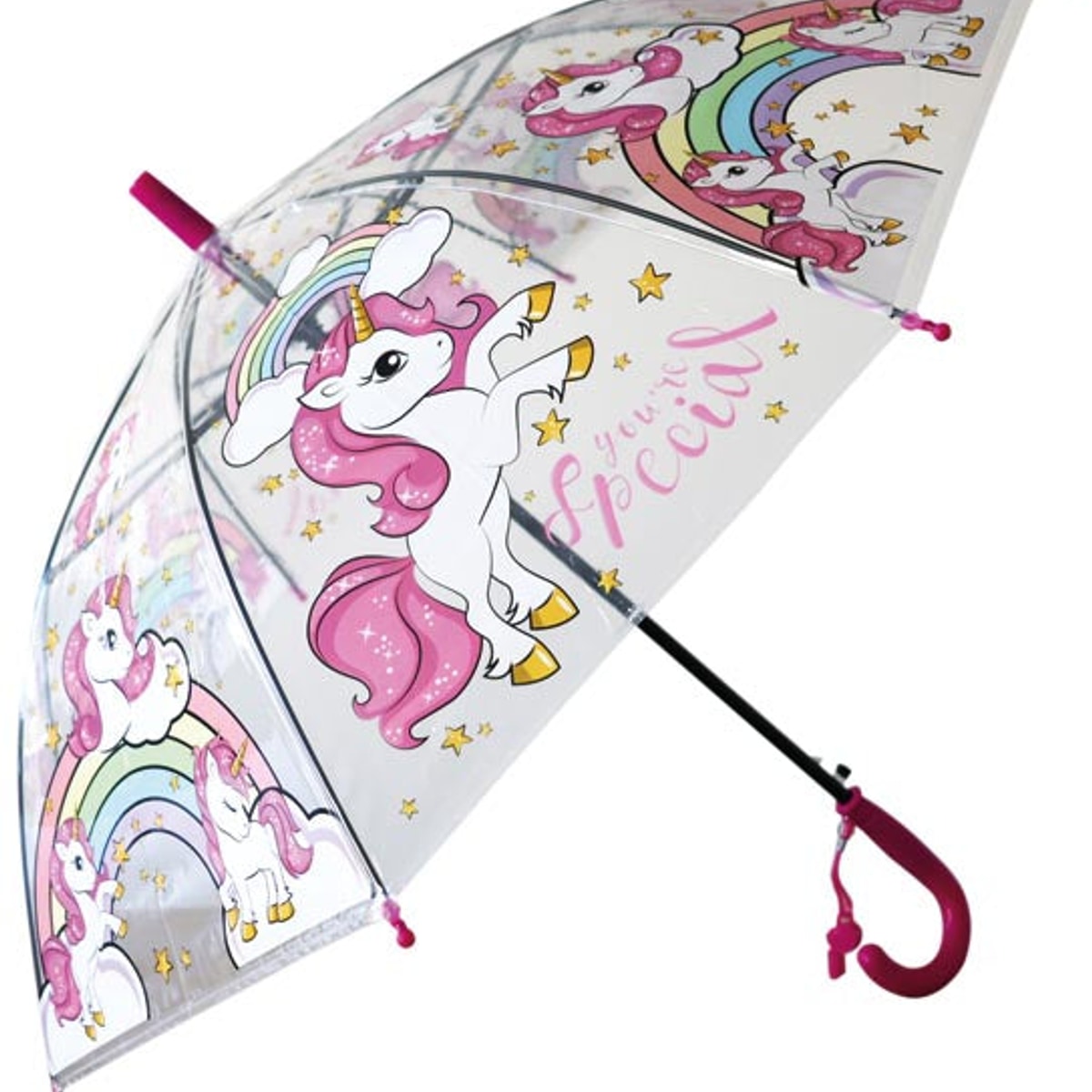 Parapluie automatique Unicorn Stick, transparent