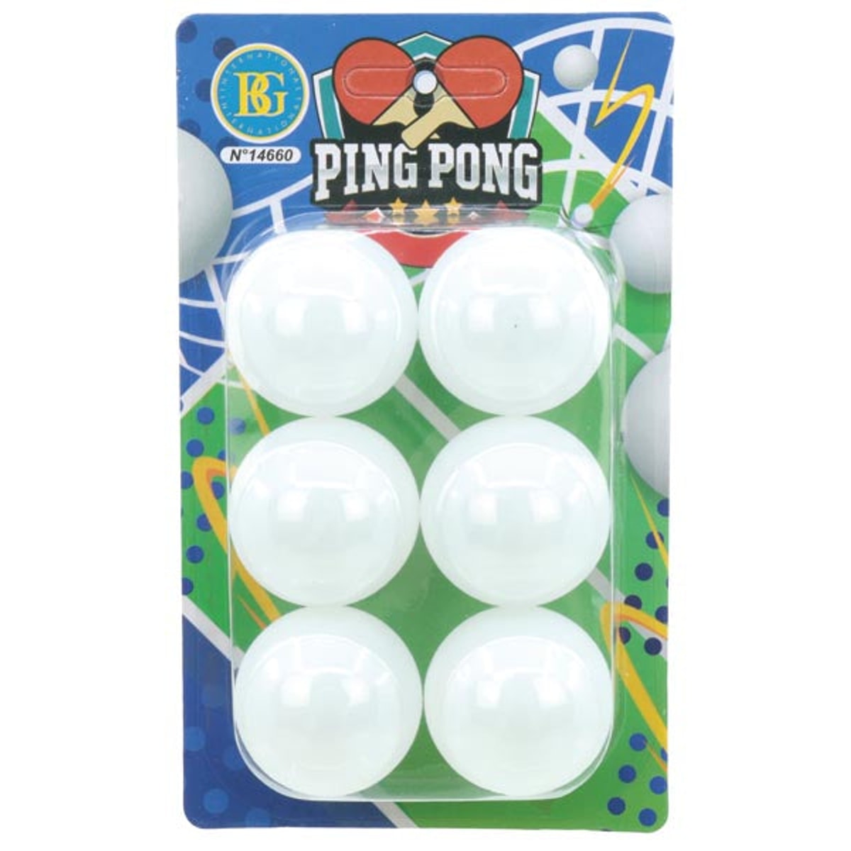 Balles de ping-pong, 6 sur blister