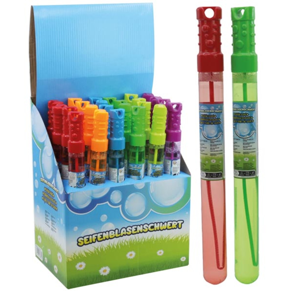 Épée à bulles de savon 118 ml, paquet de 24, couleurs assorties.